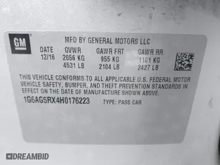 2017 Cadillac ATS Sedan AWD with VIN 1G6AG5RX4H0176223, listed as a IAAI auction lot 41980295 with 105,860 mi miles. Bid and sale history available at carsss.com. Image 9.