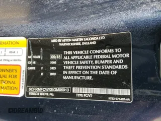 2019 Aston Martin DB11 z VIN SCFRMFCWXKGM06913, wystawiony jako Copart lot #43062865 z przebiegiem 34 383 mil mil oraz Szkoda całkowita • Salvage title. Historia ofert i sprzedaży dostępna na DreamBid. Obrazek 12.