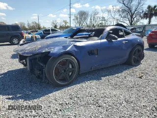 2020 Mercedes-Benz AMG GT with VIN WDDYJ7HA6LA028153, listed as a Copart auction lot 47077245 with 0 mi miles and Salvage Title. Bid and sale history available at carsss.com. Image 1.