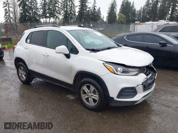 2021 Chevrolet Trax LT with VIN KL7CJPSB9MB331460, listed as a IAAI auction lot 42019002 with 91,135 mi miles. Bid and sale history available at carsss.com. Image 1.