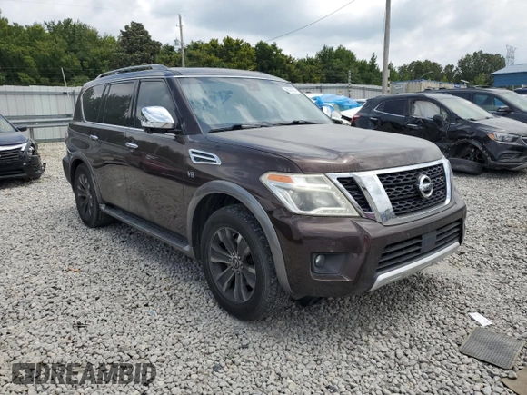 2017 Nissan Armada SV with VIN JN8AY2ND2H9005734, listed as a Copart auction lot 66309634 with 112,585 mi miles and Salvage Title. Bid and sale history available at carsss.com. Image 4.