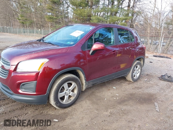 2016 Chevrolet Trax LS with VIN 3GNCJNSB8GL115181, listed as a IAAI auction lot 41738971 with 112,699 mi miles. Bid and sale history available at carsss.com. Image 2.