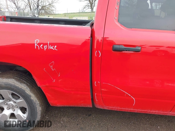 2023 Ram 1500 Big Horn with VIN 1C6SRFBT7PN620356, listed as a IAAI auction lot 41892108 with 44,824 mi miles. Bid and sale history available at carsss.com. Image 6.