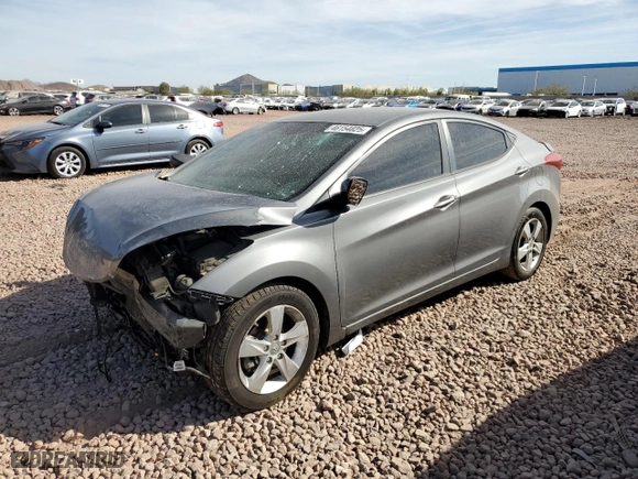 2013 Hyundai Elantra GLS PZEV with VIN 5NPDH4AE5DH365388, listed as a Copart auction lot 46154825 with 163,134 mi miles and Salvage Title. Bid and sale history available at carsss.com. Image 1.