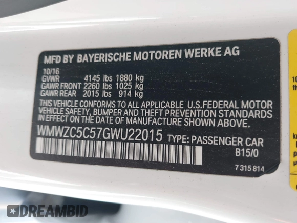 2016 MINI Countryman S with VIN WMWZC5C57GWU22015, listed as a IAAI auction lot 41806547 with 65,124 mi miles and . Bid and sale history available at DreamBid. Image 9.
