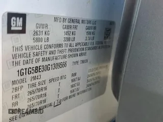 2016 GMC Canyon 2WD with VIN 1GTG5BE30G1309566, listed as a Copart auction lot 75202304 with 0 mi miles and Salvage Title. Bid and sale history available at carsss.com. Image 13.