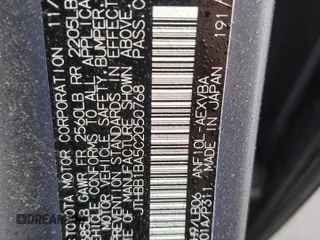 2012 Lexus HS with VIN JTHBB1BA5C2050768, listed as a Copart auction lot 85058274 with 190,507 mi miles and Salvage Title. Bid and sale history available at carsss.com. Image 12.