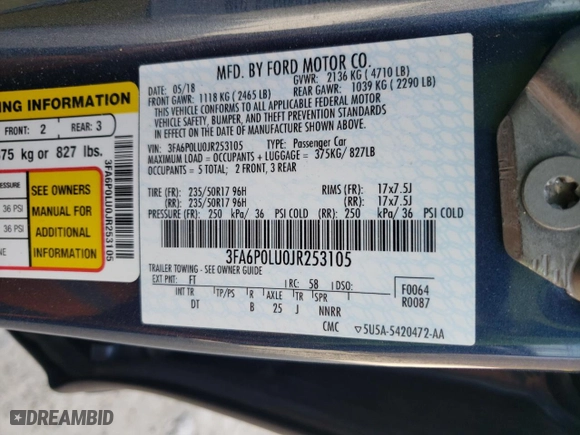 2018 Ford Fusion Hybrid SE with VIN 3FA6P0LU0JR253105, listed as a Copart auction lot 49050515 with 74,113 mi miles and Salvage Title. Bid and sale history available at carsss.com. Image 12.
