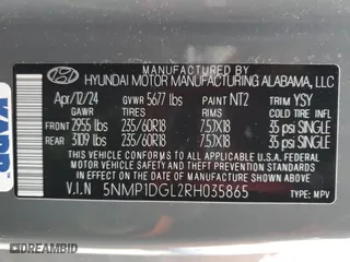 2024 Hyundai Santa Fe SE with VIN 5NMP1DGL2RH035865, listed as a Copart auction lot 84512534 with 19,130 mi miles and Salvage Title. Bid and sale history available at carsss.com. Image 13.