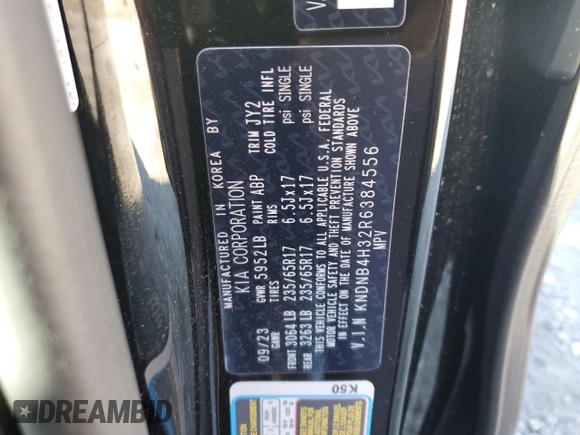 2024 Kia Carnival LX with VIN KNDNB4H32R6384556, listed as a Copart auction lot 84442384 with 22,921 mi miles and Salvage Title. Bid and sale history available at carsss.com. Image 14.