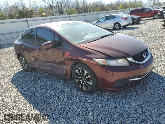 2014 Honda Civic Sedan EX with VIN 19XFB2F81EE080629, listed as a Copart auction lot 49690205 with 105,114 mi miles and Salvage Title. Bid and sale history available at carsss.com. Image 4.
