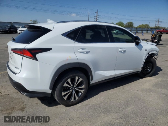 2019 Lexus NX 300 with VIN JTJBARBZ7K2203087, listed as a Copart auction lot 53687095 with 60,454 mi miles and Salvage Title. Bid and sale history available at DreamBid. Image 3.