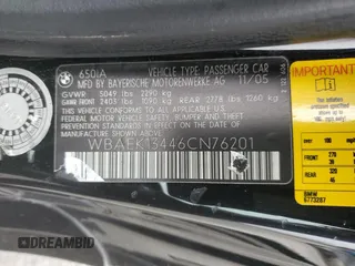 2006 BMW 6 Series 650Ci with VIN WBAEK13446CN76201, listed as a Copart auction lot 62702464 with 126,592 mi miles and Salvage Title. Bid and sale history available at carsss.com. Image 12.