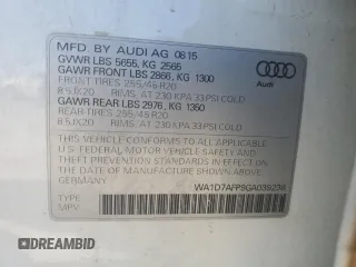2016 Audi Q5 Premium Plus z VIN WA1D7AFP9GA039238, wystawiony jako Copart lot #50092905 z przebiegiem 102 778 mil mil oraz Tytuł czysty. Historia ofert i sprzedaży dostępna na DreamBid. Obrazek 15.