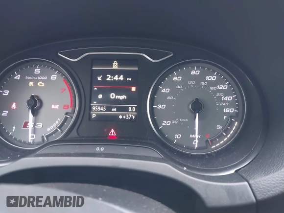 2015 Audi S3 2.0T Prestige with VIN WAUFFGFF4F1137472, listed as a IAAI auction lot 41559137 with 95,945 mi miles. Bid and sale history available at carsss.com. Image 7.