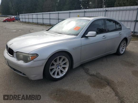 2004 BMW 7 Series 745i with VIN WBAGL63484DP69753, listed as a Copart auction lot 49211195 with 203,767 mi miles and Clean Title. Bid and sale history available at DreamBid. Image 1.