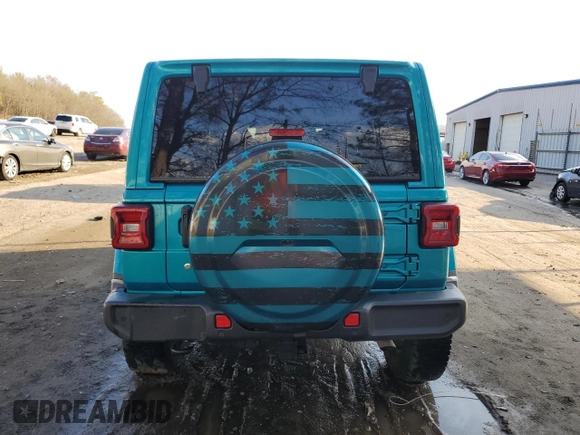 2020 Jeep Wrangler Unlimited Sahara Altitude with VIN 1C4HJXEG2LW252672, listed as a Copart auction lot 44195175 with 58,555 mi miles and Salvage title. Bid and sale history available at DreamBid. Image 6.