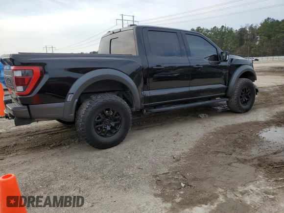 2021 Ford F-150 Raptor with VIN 1FTFW1RG9MFC19427, listed as a Copart auction lot 47066265 with 35,943 mi miles and Salvage Title. Bid and sale history available at carsss.com. Image 3.