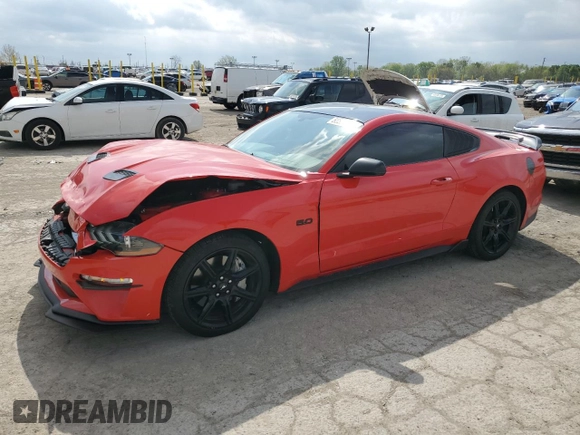 2019 Ford Mustang GT with VIN 1FA6P8CF4K5147549, listed as a Copart auction lot 55528615 with 53,412 mi miles and Salvage title. Bid and sale history available at DreamBid. Image 1.