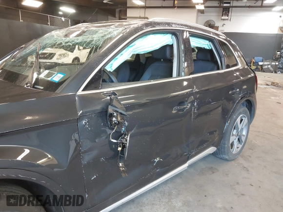2023 Audi Q5 Premium with VIN WA1ABAFY7P2053949, listed as a IAAI auction lot 41657681 with 18,414 mi miles and . Bid and sale history available at DreamBid. Image 13.
