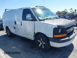 2008 Chevrolet Express Cargo Van with VIN 1GCFG15X681148824, listed as a IAAI auction lot 41847111 with 251,449 mi miles. Bid and sale history available at carsss.com. Image 1.