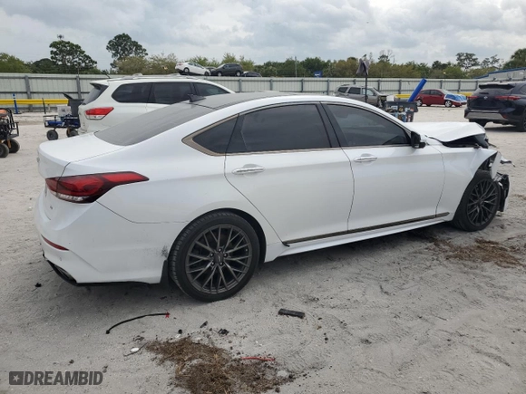 2019 Genesis G80 3.8L with VIN KMHGN4JE9KU288786, listed as a Copart auction lot 47578115 with 53,107 mi miles and Non Repairable. Bid and sale history available at carsss.com. Image 3.