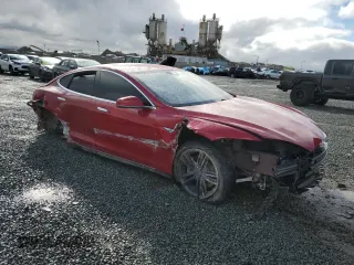 2015 Tesla Model S 85D with VIN 5YJSA1E23FF115854, listed as a Copart auction lot 48938485 with 96,596 mi miles and Salvage Title. Bid and sale history available at carsss.com. Image 4.