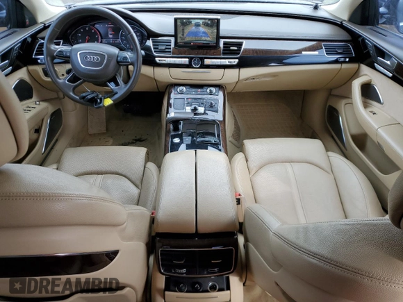 2014 Audi A8 4.0T with VIN WAUR2AFD1EN003630, listed as a Copart auction lot 46366935 with 101,747 mi miles and Salvage Title. Bid and sale history available at DreamBid. Image 8.