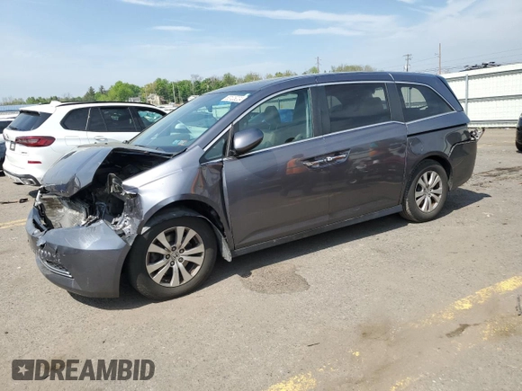 2017 Honda Odyssey EX-L with VIN 5FNRL5H63HB008563, listed as a Copart auction lot 53125224 with 124,960 mi miles and Salvage Title. Bid and sale history available at DreamBid. Image 1.