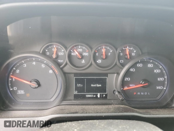 2020 Chevrolet Silverado 1500 Work Truck with VIN 3GCNWAEH8LG147966, listed as a Copart auction lot 53994745 with 106,803 mi miles and Clean Title. Bid and sale history available at carsss.com. Image 9.