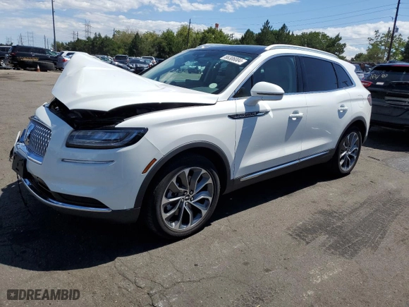 2022 Lincoln Nautilus Reserve with VIN 2LMPJ8KPXNBL16046, listed as a Copart auction lot 66306004 with 12,412 mi miles and Salvage Title. Bid and sale history available at carsss.com. Image 1.