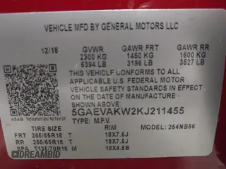 2019 Buick Enclave Essence with VIN 5GAEVAKW2KJ211455, listed as a IAAI auction lot 41775533 with Not Provided miles and . Bid and sale history available at DreamBid. Image 9.