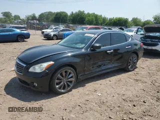 2012 Infiniti M with VIN JN1BY1AR5CM390646, listed as a Copart auction lot 60834095 with 187,000 mi miles and Salvage title. Bid and sale history available at DreamBid. Image 1.