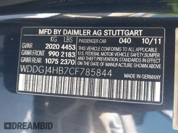 2012 Mercedes-Benz C 250 z VIN WDDGJ4HB7CF785844, wystawiony jako IAAI lot #42750461 z przebiegiem 125 968 mil mil oraz . Historia ofert i sprzedaży dostępna na DreamBid. Obrazek 9.
