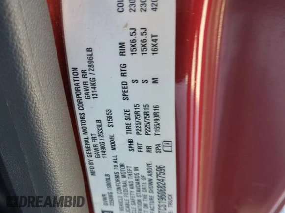 2006 GMC Canyon SLE Z85 with VIN 1GTCS196068247596, listed as a Copart auction lot 81023464 with 182,700 mi miles and Salvage Title. Bid and sale history available at carsss.com. Image 12.