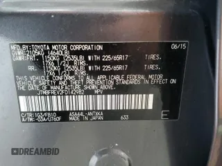 2015 Toyota RAV4 LE z VIN JTMBFREV2FD142982, wystawiony jako Copart lot #65502005 z przebiegiem 52 229 mil mil oraz Szkoda całkowita • Salvage title. Historia ofert i sprzedaży dostępna na DreamBid. Obrazek 13.