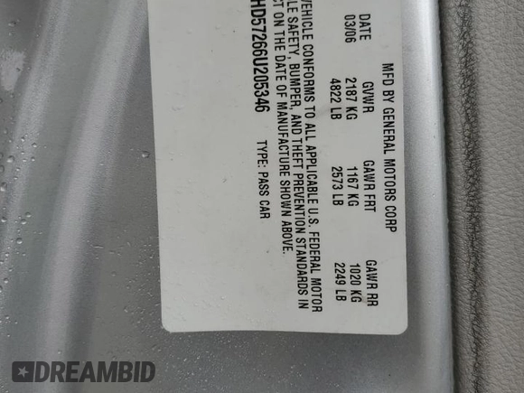 2006 Buick Lucerne CXL with VIN 1G4HD57266U205346, listed as a Copart auction lot 52281325 with 179,527 mi miles and Salvage Title. Bid and sale history available at carsss.com. Image 13.