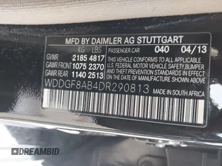 2013 Mercedes-Benz C 300 Sport with VIN WDDGF8AB4DR290813, listed as a IAAI auction lot 42092649 with 79,210 mi miles and . Bid and sale history available at DreamBid. Image 9.