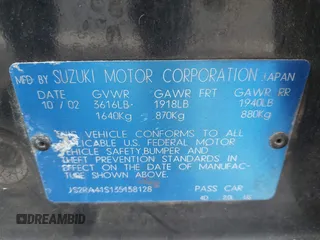 2003 Suzuki Aerio S z VIN JS2RA41S135158128, wystawiony jako IAAI lot #41425178 z przebiegiem 166 019 mil mil oraz . Historia ofert i sprzedaży dostępna na DreamBid. Obrazek 9.