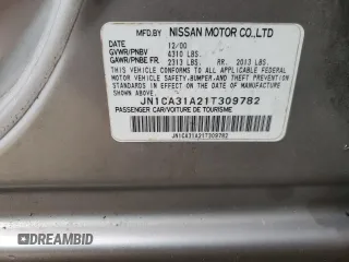 2001 Nissan Maxima SE z VIN JN1CA31A21T309782, wystawiony jako Copart lot #56696605 z przebiegiem 312 094 mil mil oraz Szkody całkowita. Historia ofert i sprzedaży dostępna na DreamBid. Obrazek 12.