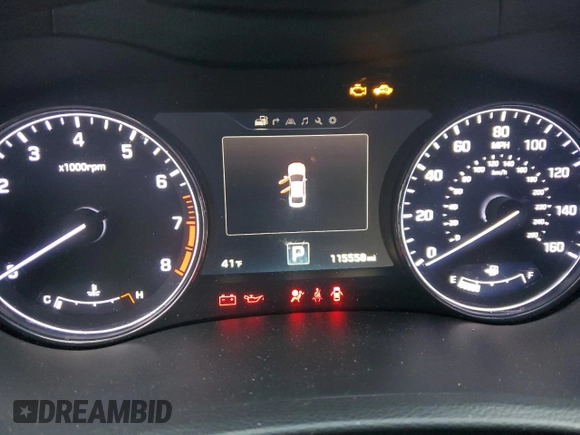 2017 Genesis G80 3.8L with VIN KMHGN4JE0HU184356, listed as a Copart auction lot 83612364 with 115,558 mi miles and Salvage Title. Bid and sale history available at DreamBid. Image 9.
