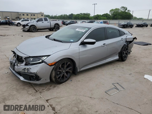 2019 Honda Civic Sport with VIN 19XFC2F80KE031091, listed as a Copart auction lot 54488535 with 68,106 mi miles and Salvage title. Bid and sale history available at DreamBid. Image 1.