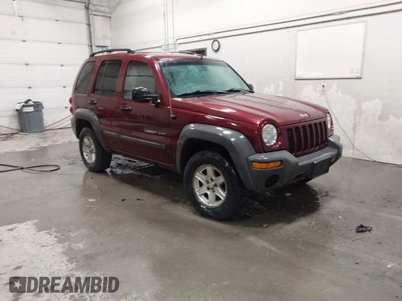 2002 Jeep Liberty Sport with VIN 1J4GL48K72W115630, listed as a IAAI auction lot 41973816 with 154,220 mi miles. Bid and sale history available at carsss.com. Image 1.