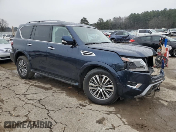 2023 Nissan Armada SL with VIN JN8AY2BC4P9184224, listed as a Copart auction lot 45684455 with 26,073 mi miles and Salvage Title. Bid and sale history available at carsss.com. Image 4.