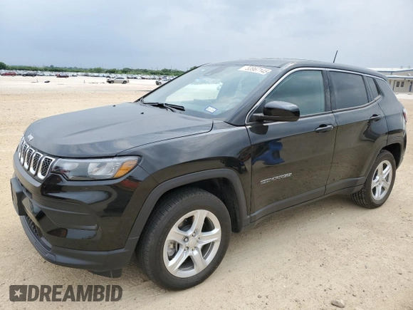 2023 Jeep Compass Sport with VIN 3C4NJDANXPT509952, listed as a Copart auction lot 53967145 with 10,571 mi miles and Clean title. Bid and sale history available at DreamBid. Image 1.