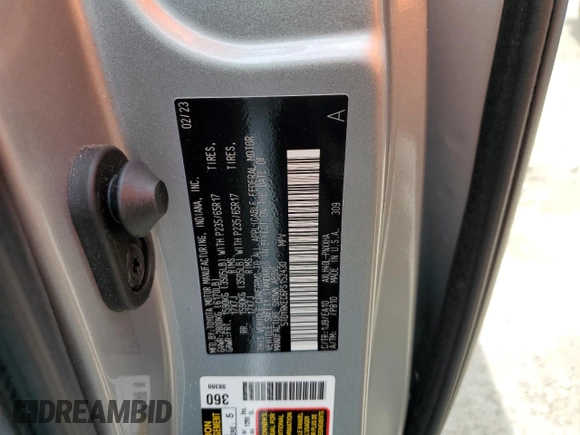 2023 Toyota Sienna XLE with VIN 5TDYRKEC6PS152430, listed as a Copart auction lot 60543295 with Not provided miles and Salvage title. Bid and sale history available at DreamBid. Image 13.