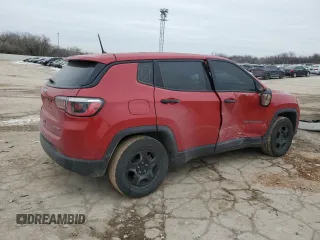 2018 Jeep Compass Sport with VIN 3C4NJCAB2JT411036, listed as a Copart auction lot 46046895 with 102,642 mi miles and Salvage Title. Bid and sale history available at carsss.com. Image 3.