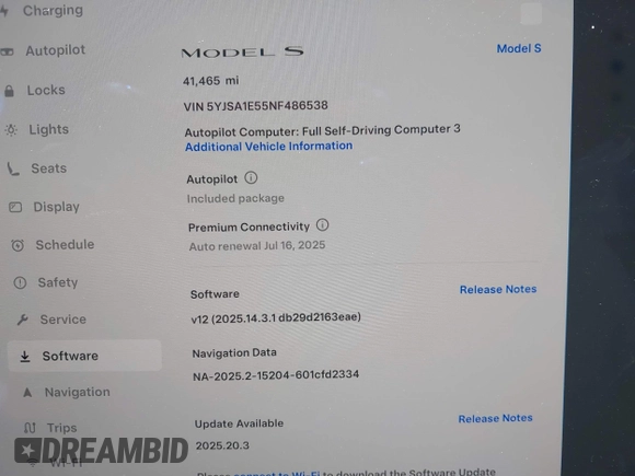 2022 Tesla Model S с VIN 5YJSA1E55NF486538, выставлен на аукционе IAAI как лот 42660966 с пробегом 41 465 миль миль и . История ставок и продаж доступна на DreamBid. Изображение 7.