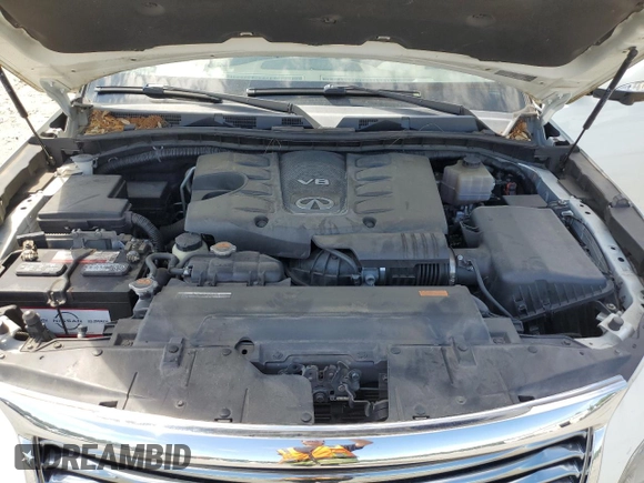 2012 Infiniti QX56 7-passenger with VIN JN8AZ2NF3C9518742, listed as a Copart auction lot 56838314 with 102,622 mi miles and Salvage Title. Bid and sale history available at carsss.com. Image 13.