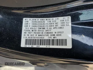 2006 Honda CR-V EX with VIN JHLRD78816C034828, listed as a Copart auction lot 53043985 with 195,897 mi miles and Salvage Title. Bid and sale history available at carsss.com. Image 13.